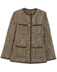 Golden Goose - Crewneck Buttoned Tweed Jacket - Lyst
