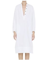 KHAITE - Brom Shift Long-Sleeved Midi Dress - Lyst