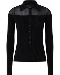 Pinko - Ribbed Long-Sleeved Polo Shirt - Lyst
