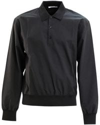 Givenchy - Long-Sleeved Polo Shirt With Ribbed Details - Lyst