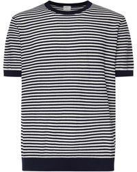 Eleventy - Striped Cotton T-Shirt - Lyst