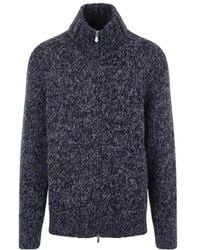 Brunello Cucinelli - High Neck Zipped Knitted Jumper - Lyst