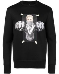 Neil Barrett - Front Color-Block Print Detail Pullover Sweatshirt - Lyst