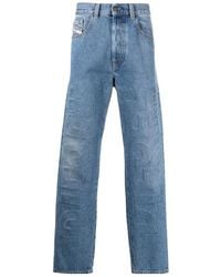 DIESEL - D-Mand Mid-Rise Straight-Leg Jeans - Lyst