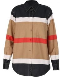 Burberry - Stripe Pattern Button-Up Shirt - Lyst