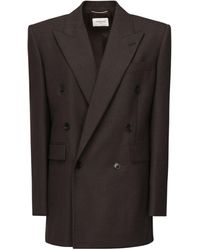 Saint Laurent - Double-Breasted Long-Sleeved Jacket - Lyst