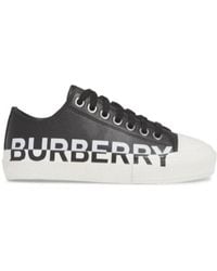 Burberry - Logo Print Lace-Up Sneakers - Lyst