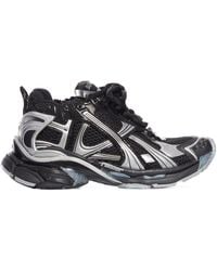 Balenciaga - Mesh Panelled Lace-Up Sneakers - Lyst