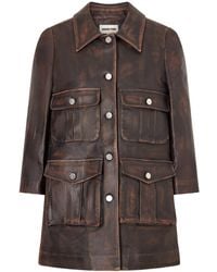 ShuShu/Tong - Lapel Leather Jacket - Lyst