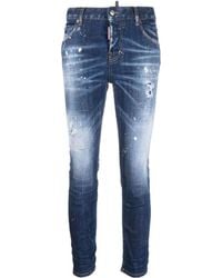 DSquared² - Paint Splatter Distressed Skinny Jeans - Lyst