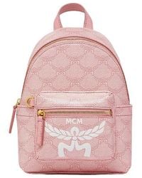 MCM - Stark Lauretos Monogram Zipped Small Backpack - Lyst