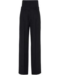Brunello Cucinelli - High-Rise Wide-Leg Trousers - Lyst