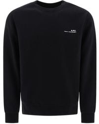 A.P.C. - Logo Printed Crewneck Sweatshirt - Lyst