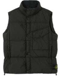 Stone Island - Logo Patch High Neck Gilet - Lyst