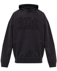 Ganni - Logo-Embroidered Hoodie - Lyst