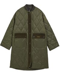 Barbour - Button-Up Quilted Long Coat - Lyst