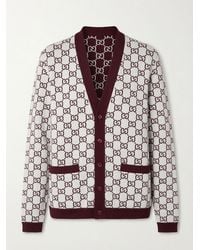 Gucci - Reversible Gg Wool Jacquard Cardigan - Lyst