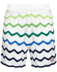 CASABLANCA - Elasticated Scalloped Knit Shorts - Lyst
