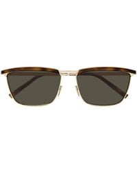 Saint Laurent - Eyewear Rectangular Frame Sunglasses - Lyst
