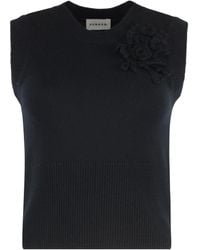 P.A.R.O.S.H. - Loira Floral Embellished Knitted Vest - Lyst