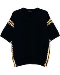 Prada - Embroidered Cotton T-Shirt - Lyst