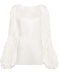 KHAITE - The Quico Puff-Sleeved Blouse - Lyst