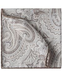 Brunello Cucinelli - Paisley-Printed Finished Edge Pocket Square - Lyst
