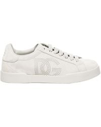 Dolce & Gabbana - Portofino Logo Perforated Sneakers - Lyst
