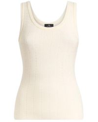 Etro - Hood And Punched Detailed Knit Vest Top - Lyst