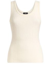 Etro - Hood And Punched Detailed Knit Vest Top - Lyst
