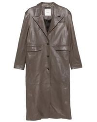 Nanushka - Single-Breasted Leather Coat - Lyst