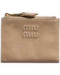 Miu Miu - Logo Embossed Zipped Wallet - Lyst