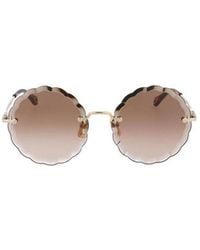 Chloé - Chloé Eyewear Round Scalloped Frame Sunglasses - Lyst