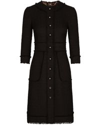 Dolce & Gabbana - Raschel Tweed Midi Dress - Lyst