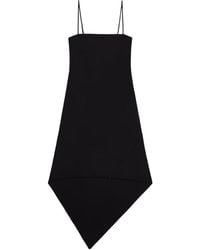 Helmut Lang - Square Neck Asymmetric Hem Midi Dress - Lyst