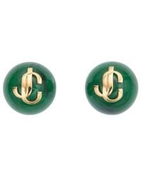 Jimmy Choo - Beaded Logo Stud Earrings - Lyst