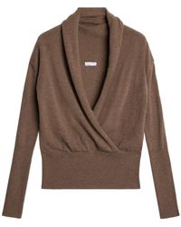 7 For All Mankind - Wool V-Neck Wrap Sweater - Lyst