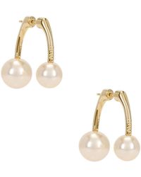 Miu Miu - Faux Double-Pearl Earrings - Lyst