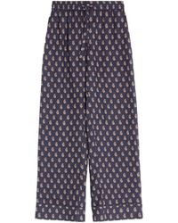 Valentino - Lightweight Cuffed Linen Trousers With Voyage Imaginaire Print - Lyst