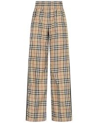 Burberry - 'check' Wide Pants - Lyst