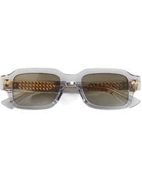 Bottega Veneta - Intrecciato Rectangular Sunglasses - Lyst