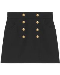 Gucci - Logo Engraved Buttons Mini Skirt - Lyst