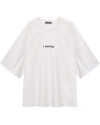 THREE QUARTERS - Logo T-Shirt With Round Neck Profile - Lyst