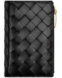 Bottega Veneta - Intrecciato Bi-Fold Zip Wallet - Lyst