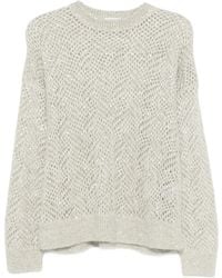 Brunello Cucinelli - Sequin-Embellished Open-Knit Sweater - Lyst