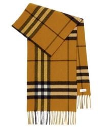 Burberry - Checked Fringed-Edge Scarf - Lyst