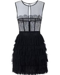 Elisabetta Franchi - Floral Lace Mini Dress - Lyst