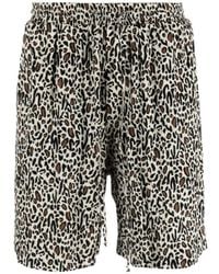 Nanushka - Leopard Printed Drawstring Shorts - Lyst