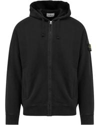 Stone Island - Logo Patch Zip-Up Hoodie - Lyst