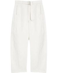 Lemaire - Twisted Belted Straight-Leg Trousers - Lyst